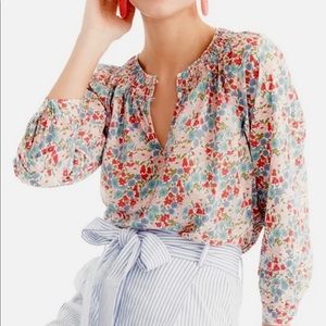 J Crew Liberty Fabrics Poppy Popover Blouse - Size 6